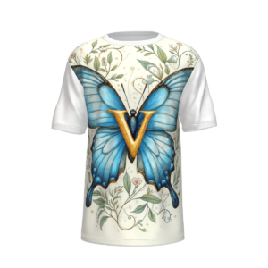tee shirt blanc pour femme en coton bio motif papillon