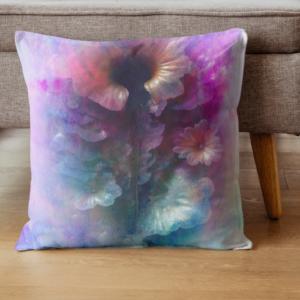 coussin fleurs rouges et blanches