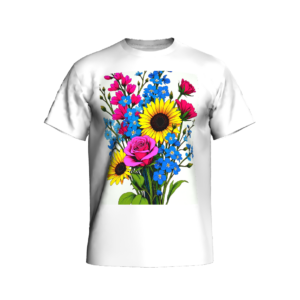 tee shirt blanc feminin motif floral